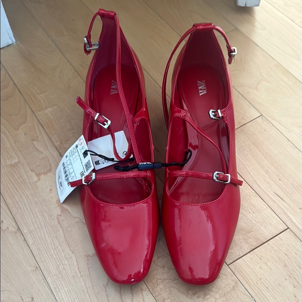 Zara Red Patent Leather Women's Shoes